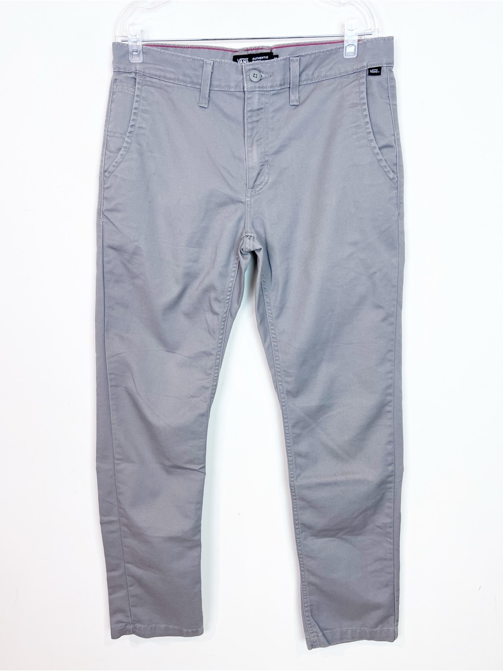 VANS GRAY AUTHENTIC CHINO SLIM FIT STRAIGHT FLAT FRONT PANTS MENS SZ 32